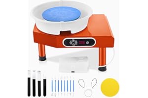 NantFun Pottery Wheel with Bat, 9.8'' Clay Wheel Pottery Electric Ceramic Wheel Throwing Machine for Adult Beginner, Foot Pedal, LCD Touch, with 10 Pcs Clay Sculpting Tools & Clay Cutter