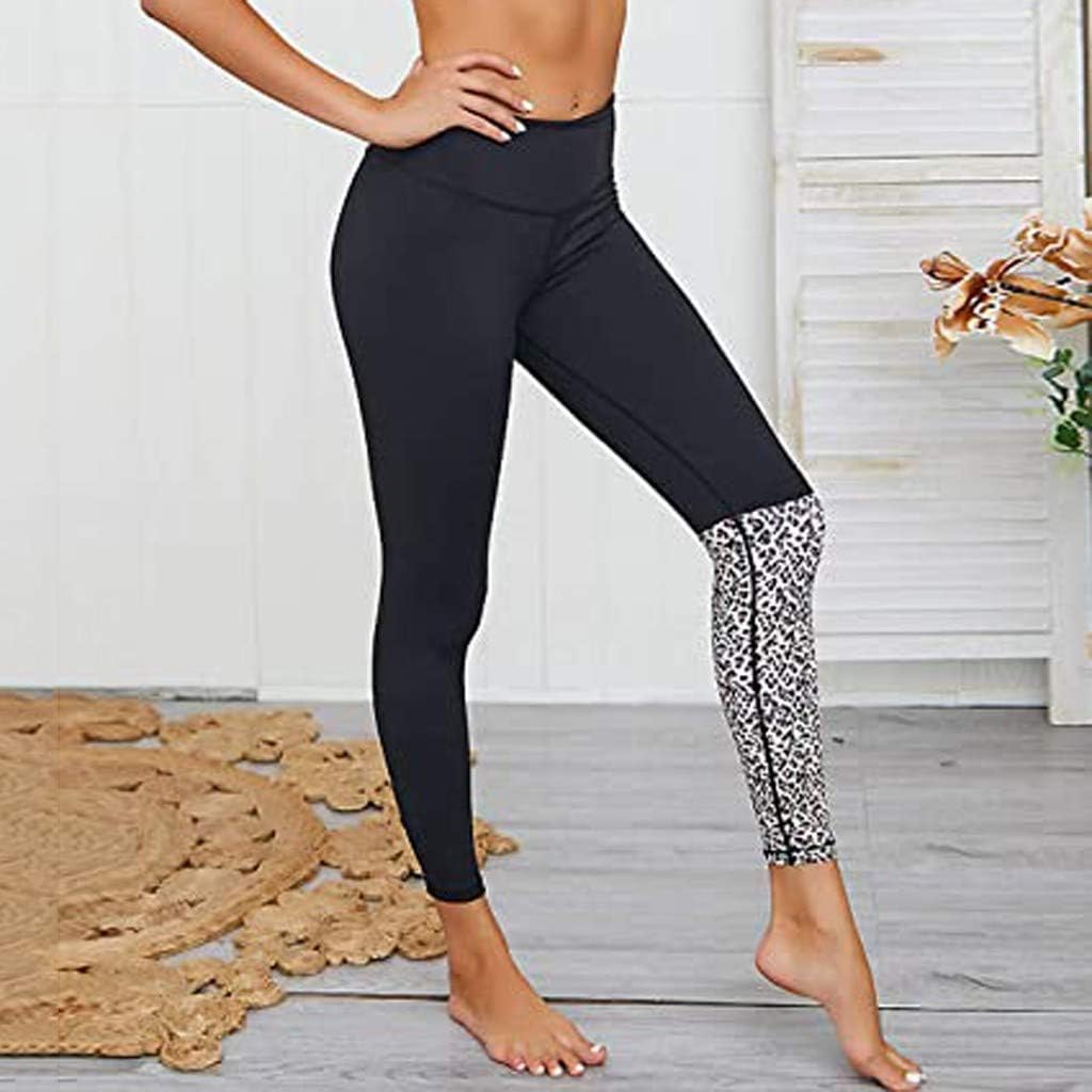 Leewos Yoga Pants for Women, 2020 Pockets Leopard Workout Leggings Running Pants: Clothing