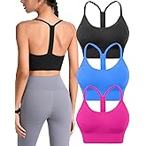 Evercute Racerback Sports Bras Padded Y Racer Back Cropped Bras for Yoga Workout Fitness Low Impact