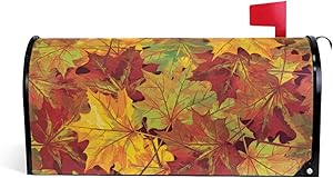 WOOR Thanksgiving Autumn Fall Leaves Magnetic Mailbox Cover MailWraps Garden Yard Home Decor for Outside Oversized-25.5