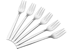Fiaze Stainless Steel 3-Tine Tasting Forks, 12-Piece Tasting Appetizer Forks