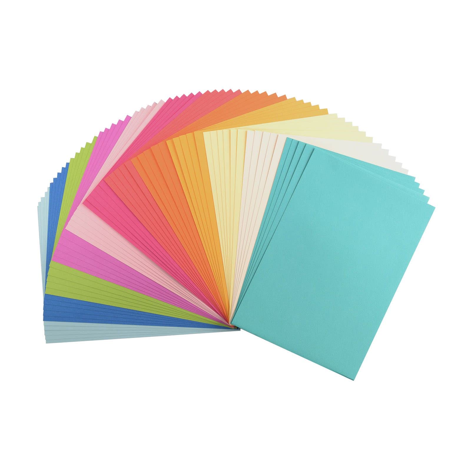Florence Cardstock Smooth Multicoloured - Coloured Card Making Supplies A4 - Summer - 12 x 5 Sheets - Coloured Paper for Scrapbooking, Card Making and Other Paper Crafts - 216 GSM