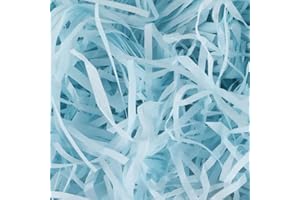 BoxSkivra 4 OZ Blue Crinkle Paper Shredded Paper for Gift baskets Filler Paper Shred for Gift Wrapping Crinkle Cut Paper Shred Filler for Easter Basket Grass, Christmas, Birthday, Mother's Day