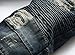 NITAGUT Men's Ripped Slim Straight fit Biker Jeans Dark Blue-US 38