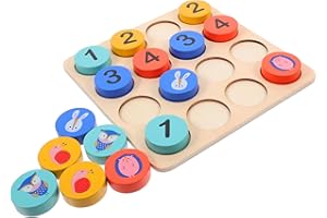 KONTONTY 1 Set Wooden Sudoku Game Toy for Kids Puzzle Math Learning Kids Sudoku Board Game
