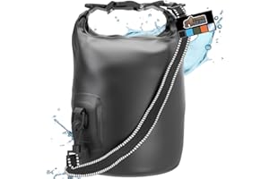 GORILLA GRIP Gorilla Gear Heavy Duty 100% Waterproof IPX 6 Dry Bag, Tear and Puncture Resistant Bags for Kayaking Boating Hiking Camping Swimming Water Sports, Lightweight Outdoor Wet Storage Backpack, 10L, Black