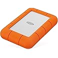 LaCie Rugged Mini, 5T,B USB 3.0 Portable 2.5 inch External Hard Drive for PC and Mac, Orange/Grey, with Rescue Services (STJJ5000400)