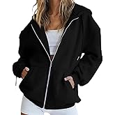 Bocianelli Womens Zip Up Hoodies Satin lined Hoodies Oversized Sweatshirts Fall Sweaters Casual Y2K Jackets Clothes