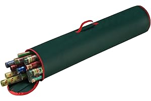 Wrapping Paper Storage Bag - 40-Inch Gift Wrap Organizer - Holds Up to 25 Rolls of Giftwrap - Christmas Storage by Elf Stor (Green)