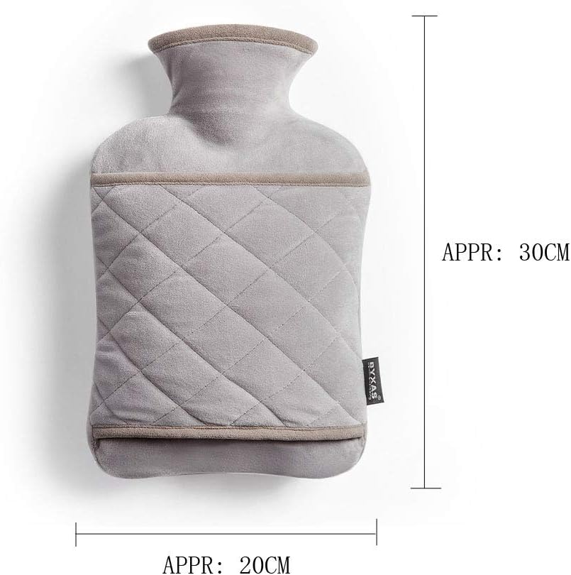 BYXAS Hot Water Bottle–PVC 1.8 L Hot Water Bottle Hot Water Bag with Hand-in Cover,Ease Aches Pain Relief Hot Therapy Hand Warmer Heated Pad: Health & Personal Care