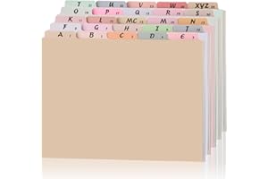 Noveread 1 Set 25 Alphabet File Dividers A-Z Top Tab Letter Size 1/5 Cut Tab Positions Alphabetical Number File Folder Organizer Guides Cabinet and Desk Dividers for School Office Home(Classic)