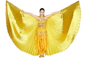 Myohyinwon Angel Wings for Belly Dancing - Isis Wings with 360° Extension and Stretch Rods Included - Ideal Fairy Wings for Adult Dancers and Christian Dance Costume (57 inch Fully Extended)