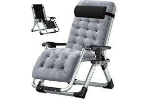 LILYPELLE Zero Gravity Chair, Premium Lawn Recliner Folding Portable Chaise Lounge with Detachable Cushion, Headrest and Cup Holder, Reclining Patio Lounger Chair