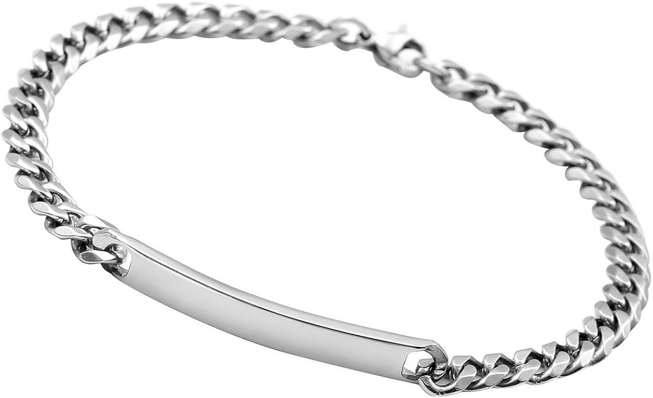 Amazon Co Jp Jovivi Makステンレス製 チェーンブレスレット シンプルバングル シルバー手首 腕輪 ギフトバッグを提供 ジュエリー