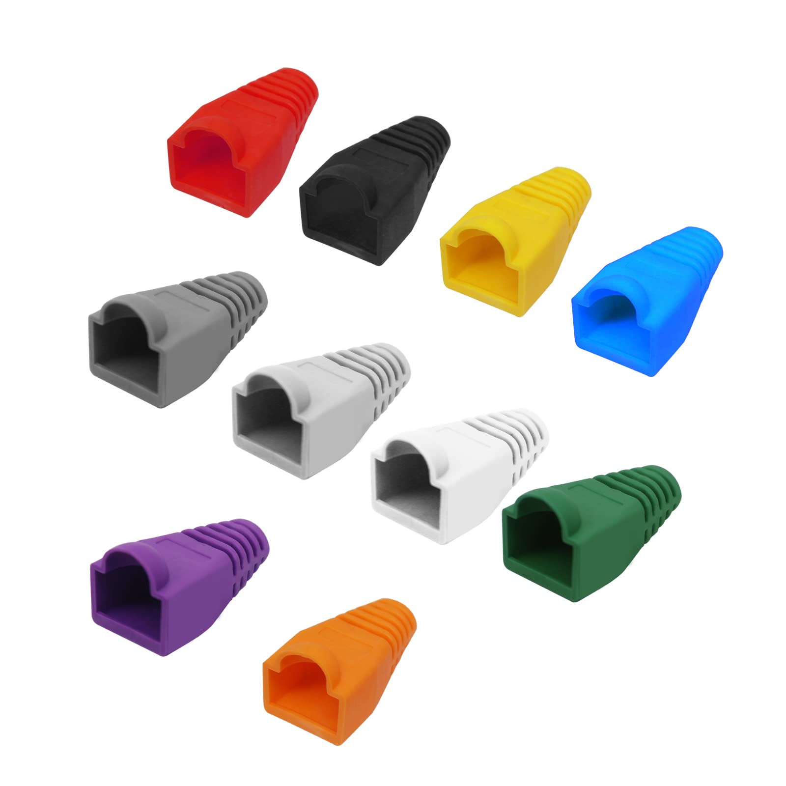 YIOVVOM Soft Plastic Ethernet RJ45 Cable Connector Boots Cover Strain Relief Boots CAT5 CAT5E CAT6 CAT6E 100PCS — image 1