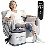 Cold Therapy Machine with 8–12H Steady Cold - Programmable Ice Machine for Knee After Surgery - Knee Ice Machine with Compression Pad - for Post-Operative Recovery & Sports Injuries, Gray 1PCS