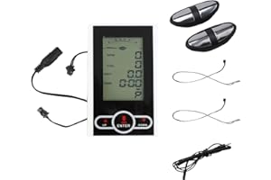 JURWHEER Exercise Bike Monitor Speedometer Stationary Bike Elliptical Trainer Display with Heart Rate Sensor Measures Distance, Time, Speed, Calories(No Battery)