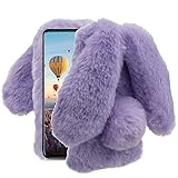 for Samsung Galaxy A20/A30 Case, Aearl Rabbit Fur