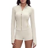SUUKSESS Women Golden Zipper Lightweight Cropped Jackets with Thumb Holes | Waist Length, Slim Fit, Golden Zipper, Cropped Jackets, Thumb Holes, lightweight, Athletic Yoga Tops