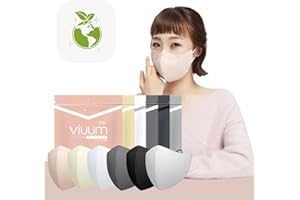 HOMSSEM [25pcs] VIUUM Deluxe Korean Face Color Mask– Soft and Durable Korea Face Mask for Adults –2D 4-Layer Filter 6Color (Pink beige-Large)