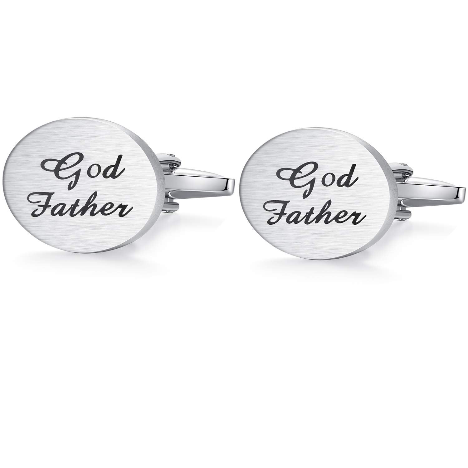 HONEY BEAR Mens Oval Wedding Cufflinks with Gift Box