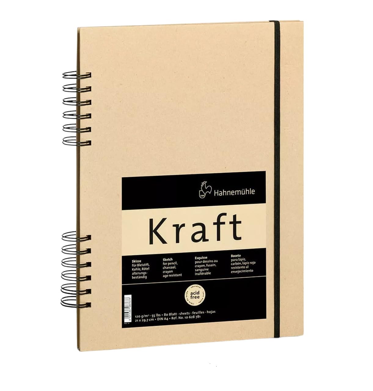 Hahnemuehle 10628781 Spiral Sketch Book, Kraft, A4 Size, 120gsm