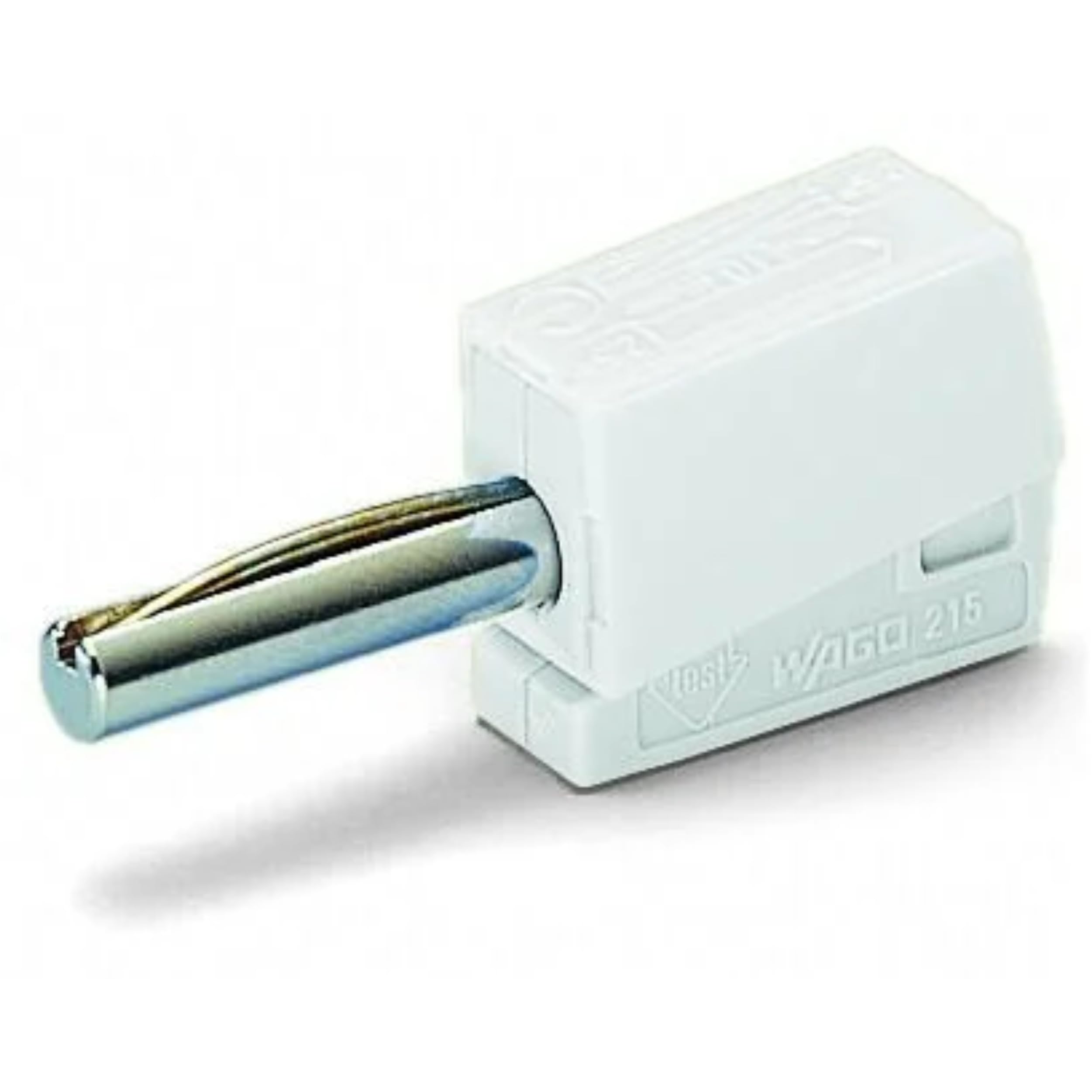 WAGO Banana plug; for socket 4 mm Ø; 2,50 mm²; white, 215-611 (50 pcs)
