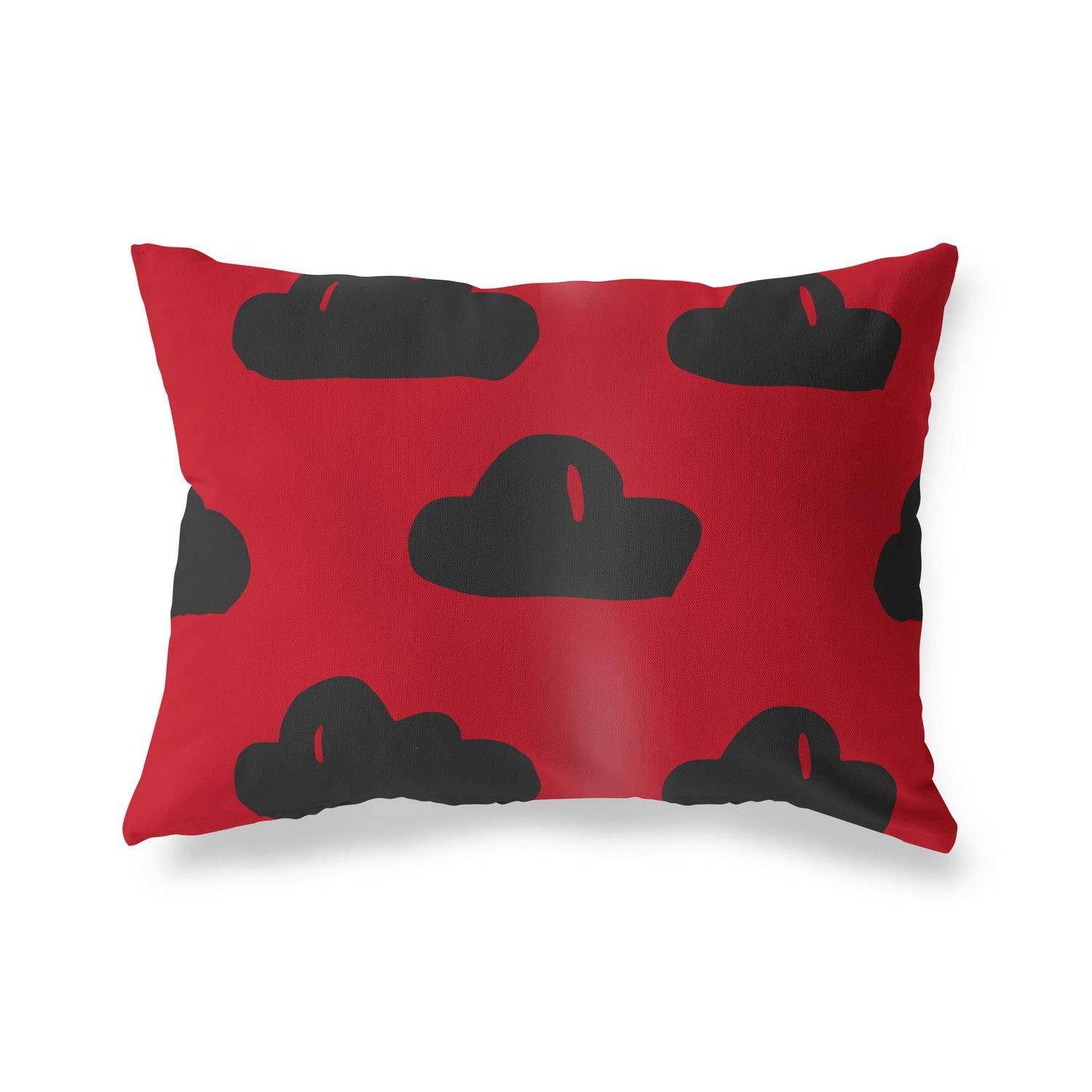 BonaMaison Decorative Cushion Cover, Red Black Throw Pillow Covers, Home Decorative Pillowcases for Livingroom, Sofa, Bedroom, Size: 45X60 Cm - Designed and Manufactured in Turkey