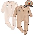 Momcozy Boy Girl Baby Pajamas Onesie, 0-24 M Temp-Sensing 2-Way Zipper Cotton & Viscose Derived from Bamboo Newborn Sleepers