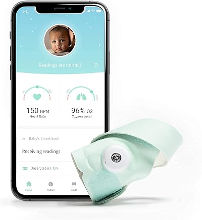 Owlet Smart Sock 3 Baby Monitor Heart Rate Oxygen Sleep Trends 0-18 Months Mint