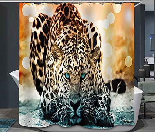 SHOBRILF - Amazing Leopard - Waterproof Polyester Shower Curtain - 72x72 Inches