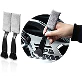 Ziciner 2 PCS Double Head Brush for Car Clean, Soft Auto Interior Duster Detailing Brushes, Universal Vehicle Dashboard Screen, Air Vents, Computer etc Cleaning Tool Accessories (Black)