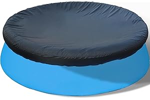 SAFANA 10ft Inflatable Pool Covers for Above Ground Pools [ Cover Diameter: 9ft ] Round Pool Cover for Inflatable Easy Set Pool [ Top Ring < 9ft ] with Elastic Band, Swimming Pool Windproof Dustproof