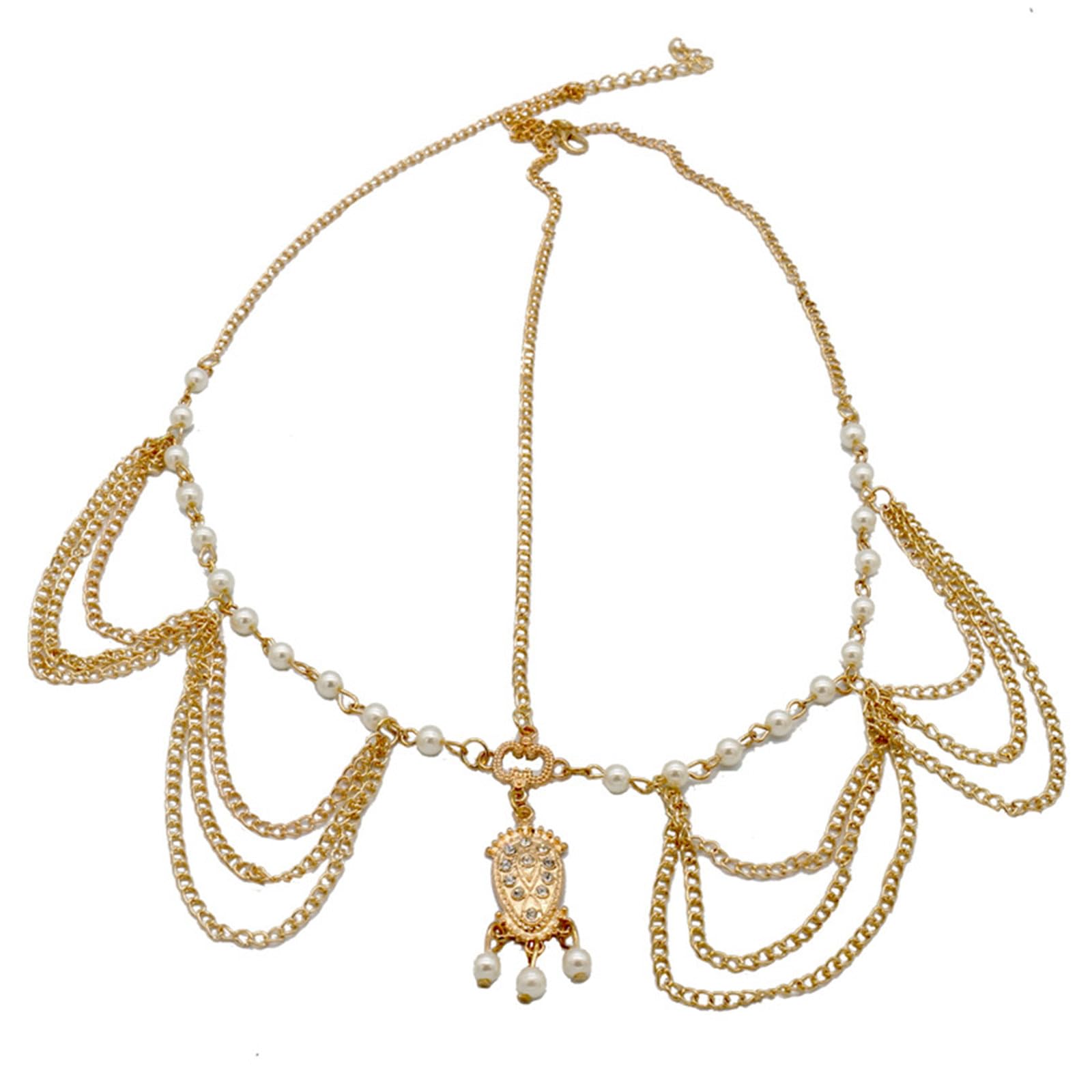 Women's Headpieces Headband Bohemia Head Chain with Pendant，gold headpiece，gold head chain