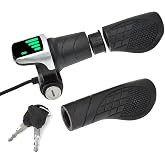 TMYSOOR 36V Universal Twist Grip Throttle with LCD Power Indicator &amp; Key Lock - Easy Installation for E-Bikes, Electric Scooters &amp; Motorcycles