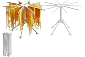 2 Pack Foldable Pasta Drying Rack, Homemade Fresh Spaghetti Stand Collapsible Dryer Noodle Hanger for Kitchen with 10 Arms, W