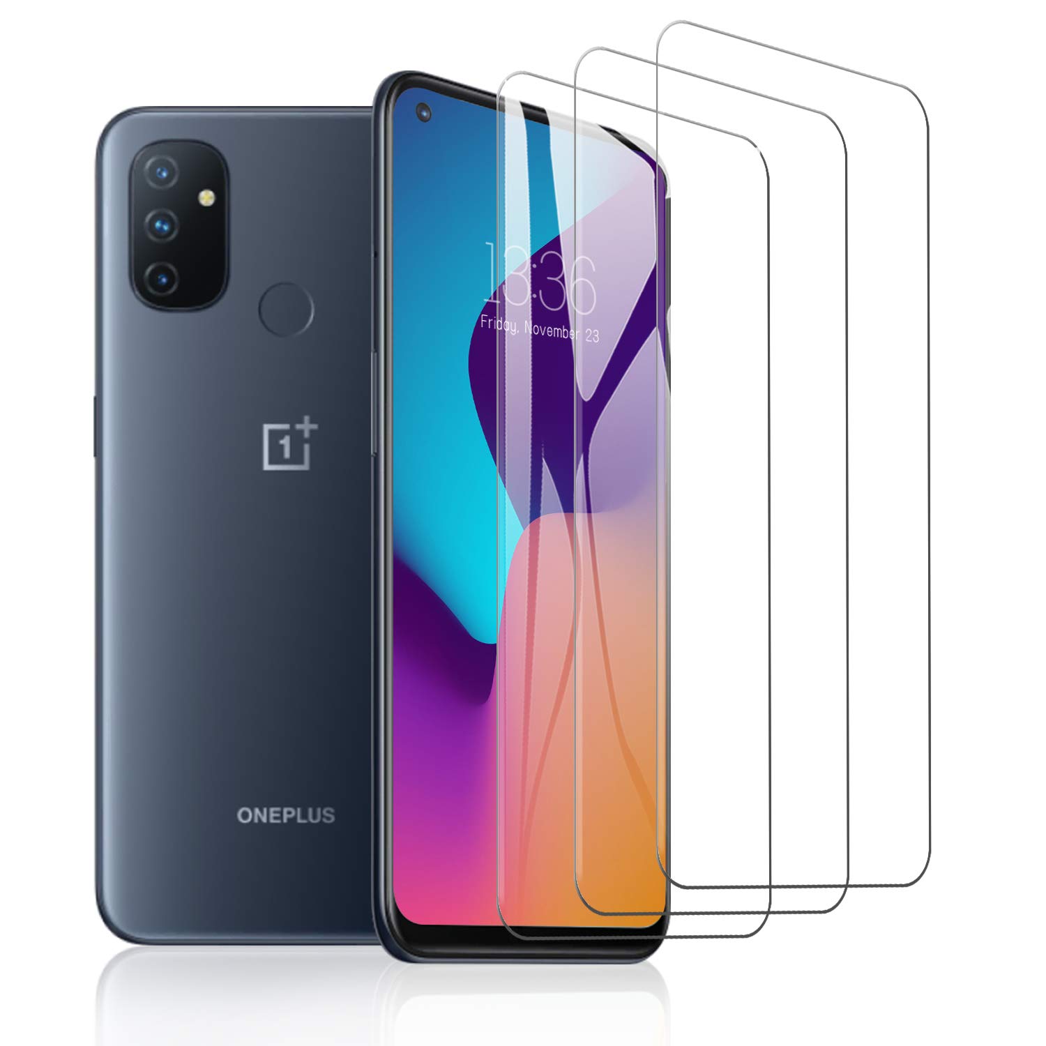 SCL 3-Pack Screen Protector for OnePlus Nord N100 5G, Crystal Clear Series Tempered Glass for OnePlus Nord N100, Case Friendly, 9H Hardness