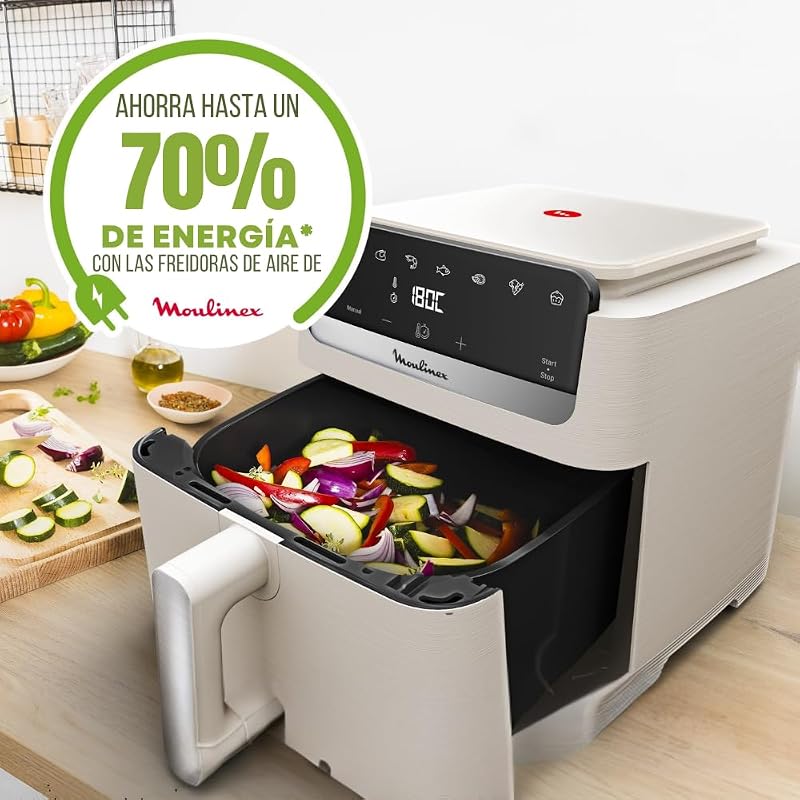 Easy Fry Compact, Freidora de aire, Capacidad de 7,5L, 8 Raciones