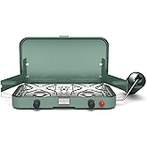 Coleman Cascade 222 2-Burner Camping Stove, Portable Cooktop with 22,000 BTUs, Matchless Lighting, & Dual Wind Guards, Great 
