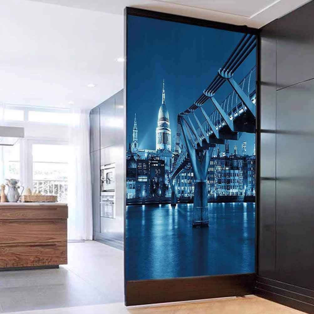 Privacy Home Decor Decorative Stained Glass Window Film Cityscape