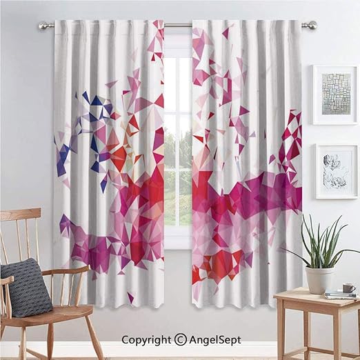 Amazon Com Lewis Connolly Low Poly Shape Blackout Curtains Room