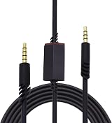 Adhiper A40 Replacement Inline Cable with Mute for Astro A10 A40 A50 Black 2m view 1