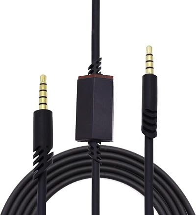 Adhiper A40 Replacement Inline Cable with Mute for Astro A10 A40 A50 Black 2m