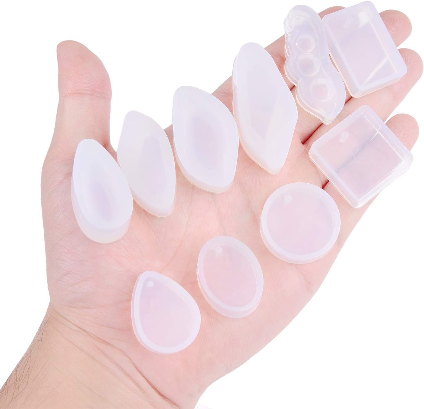 Kare & Kind Resin Molds, Jewelry Making Kit, Set of 6 Silicone Shapes to Mold Pendants, Earrings, Ornaments - Image 3
