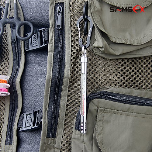 SAMSFX Fly Fishing Thermometer Stream Streamside 20-120 Fahrenheit/Celsius Pencil type Anglers Vest Pack Tool Gear Assortment Accessories
