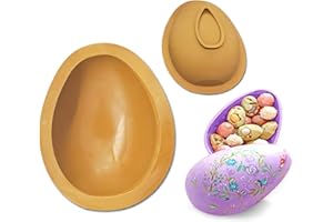 Large Easter Egg Moulds, 2 Pcs Easter Silicone Candy Moulds Easter Eggs Non-Stick Baking Mould for Candy Cake Chocolate Desse