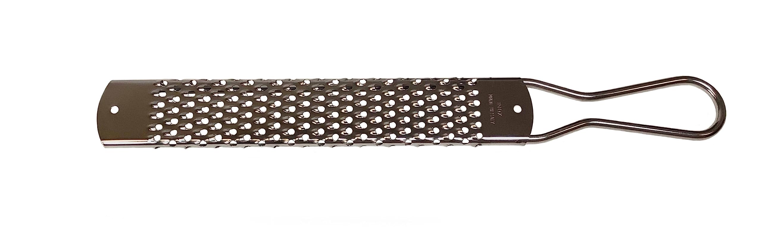 Tredoni 22cm Stainless Steel Long Grater - Parmesan Cheese Grater, Chocolate/Citrus Peel Grater, Holes Ø 3.3mm