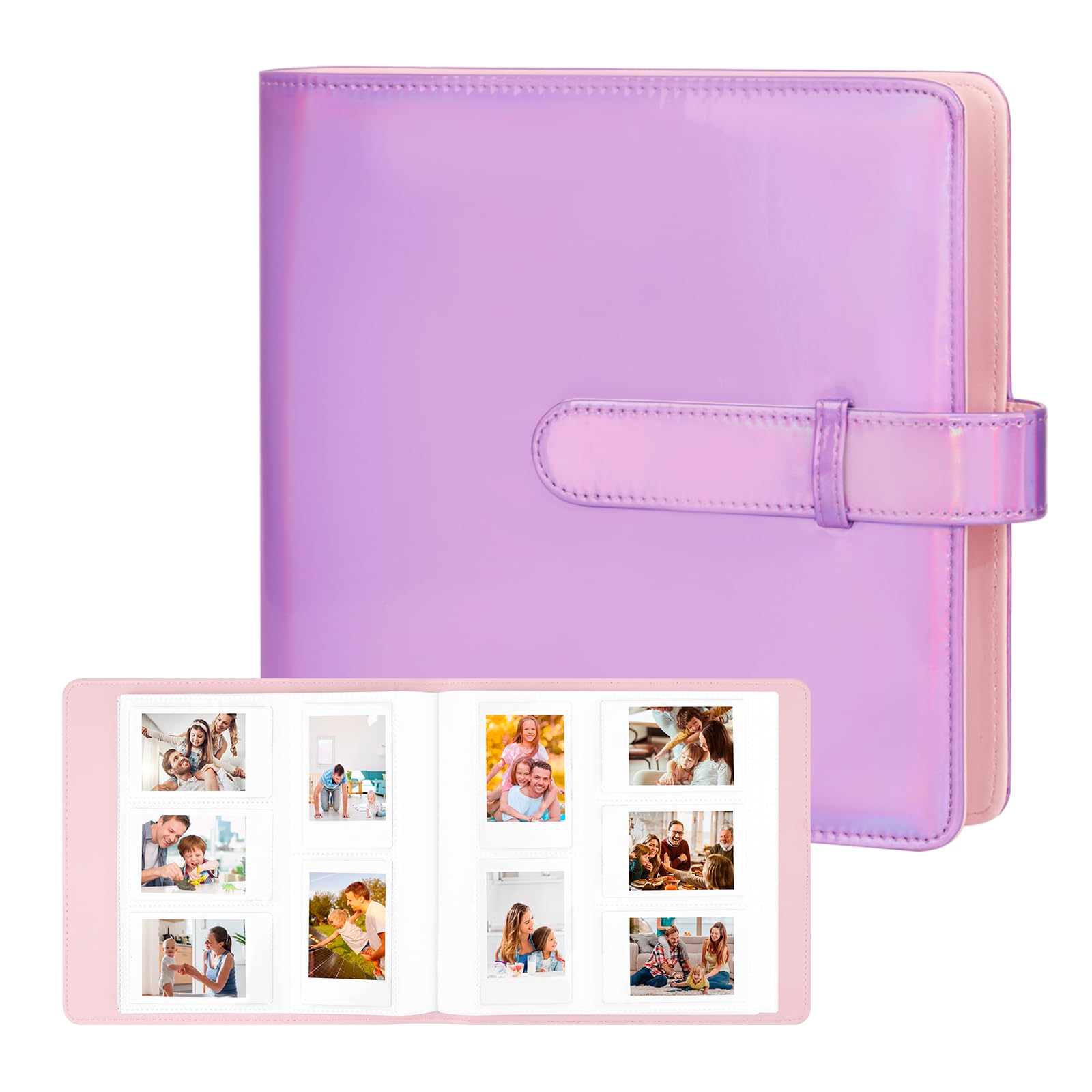 360 Pocket Photo Album for Fujifilm Instax Mini 12 11 9 8+ 8 7s 90 40 EVO Instant Camera, Fits Polaroid Snap/PIC-300/Z2300/ SocialMatic Cameras & Zip Printers (Magic Purple)