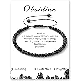 Crystal Bracelet for Women 4mm Adjustable Braided Natural Stone Bracelets Handmade Beaded Bracelets Gemstone Bracelet Healing Crystal Bracelet Crystal Jewelry for Women