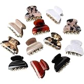 Cuizhiyu Small Acrylic Hair Claw Clips for Women Girls 12 Pack (Color C) | Plastic Small Claw Clips, No-Slip, Grip Jaw Hair Clip Hair Jaw Clamp,Tortoise Hair Clips,Black,Brown,Magnetic Hair Clip